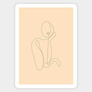 Female Body Line Art, Fashion Print Sticker